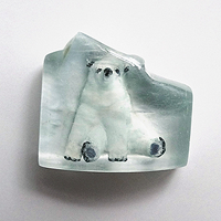 Baby Polar Bear Reverse Intaglio